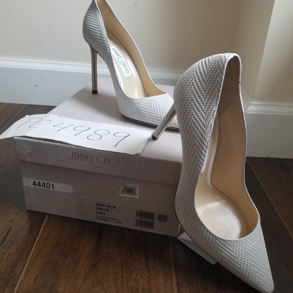 SOLD!Jimmy Choo Romy Embossed leather heels 38 - Picture 6 of 8